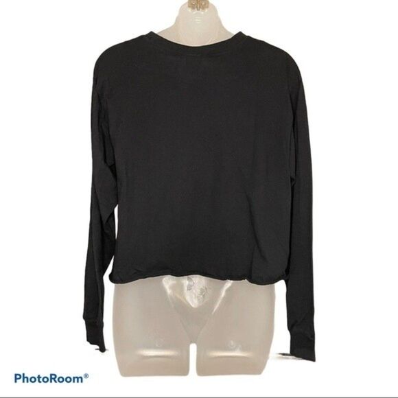 Disney Mickey Mouse Black Crop Top Size L - Picture 2 of 6